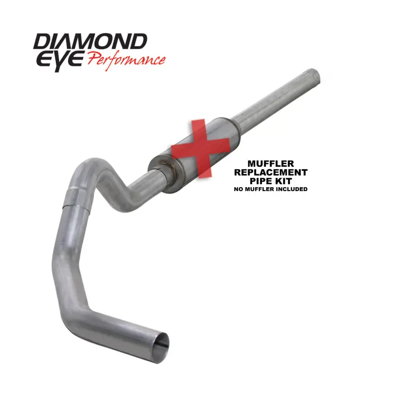 Diamond Eye Kit 4In Catback Mflr Rplcment Pipe Single Al: 2004.5-2007.5 Dodge Cummins 600 1