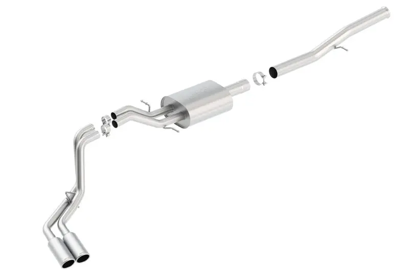 Borla 14 Silv/Sierra 1500 Ec Std/Cc Short 143.5In Wb S-Type Dual Rolled Side Exit Cat-Back Exhaust 1
