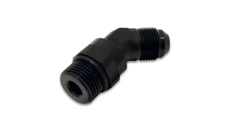 Vibrant -10An Male To Male -8An Straight Cut 45 Degree Adapter Fitting - Anodized Black 1