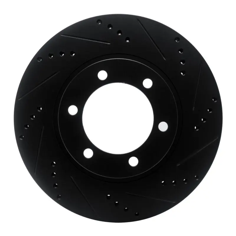 R1 03-09 Lexus Gx470 Front Right Drilled & Slotted Black Brake Rotor 1