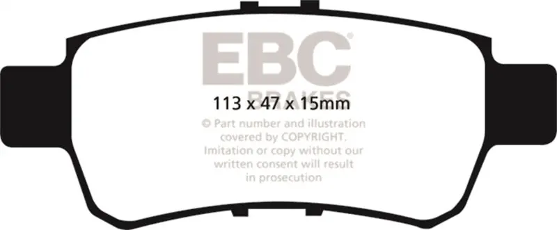 Ebc 05-10 Honda Odyssey 3.5 Yellowstuff Rear Brake Pads 1