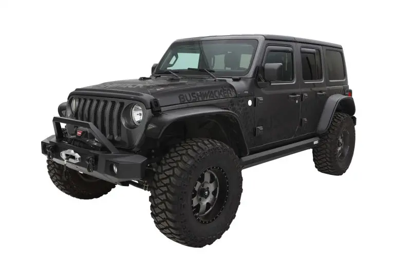 Bushwacker 2018+ Jeep Wrangler (Jl) Unlimited Flat Style Flares 4Pc - Black 1