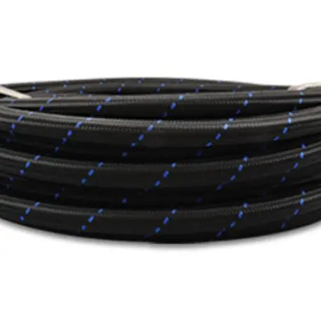 Vibrant -12 An Two-Tone Black/Blue Nylon Braided Flex Hose (20 Foot Roll) 1