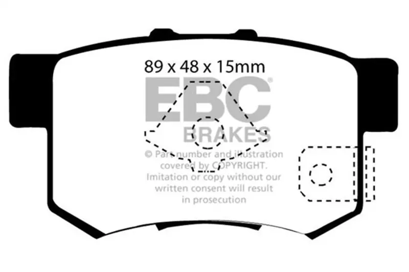 Ebc 10-12 Acura Rdx 2.3 Turbo Yellowstuff Rear Brake Pads 1