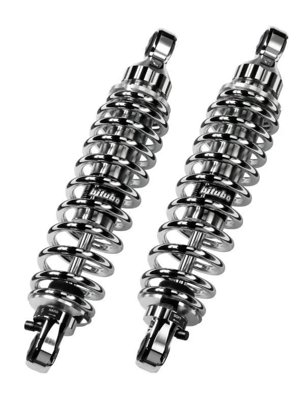 Bitubo Wme0 Twinshocks Adjustable: Spring Preload, Rebound, Length 326Mm, Chrome Spring 1