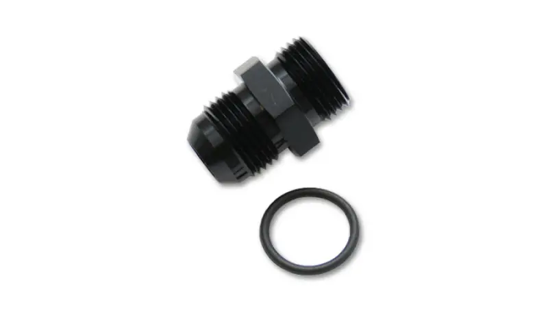 Vibrant -8An Male Flare To 4An Orb Male Straight Adapter W/O-Ring - Anodized Black 1