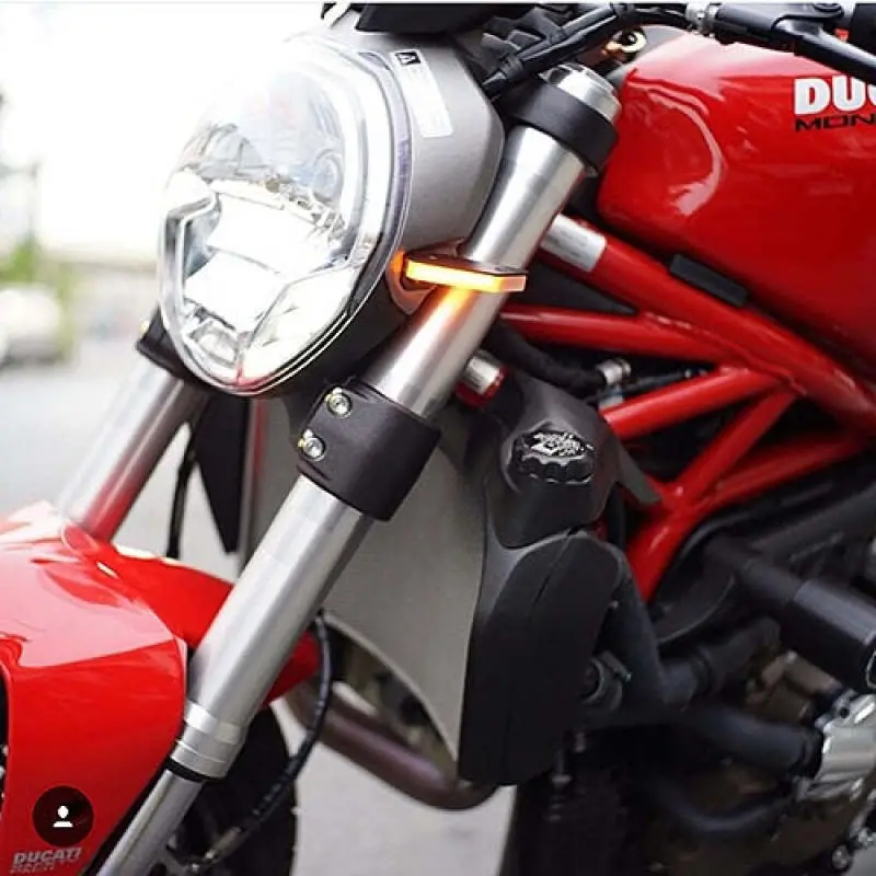 New Rage Cycles 14-16 Ducati Monster 1200 Front Turn Signals W/Load Eq 1