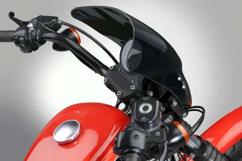 National Cycle Fits Up To 48 Mm. O.D. Mohawk Black Hardware/Straight Bracket/Windshield - Dark Tint 1