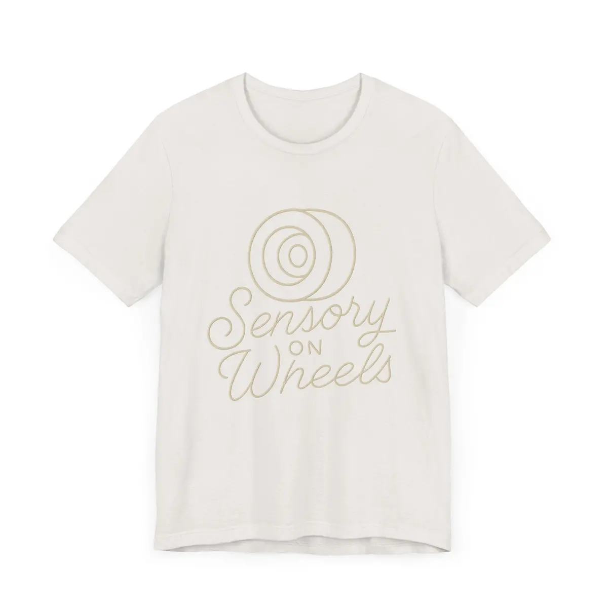 Unisex Tee Sensory On Wheels Logo Script Design 9