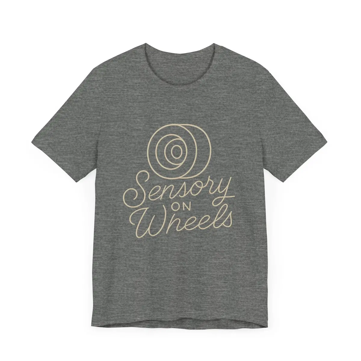 Unisex Tee Sensory On Wheels Logo Script Design 4