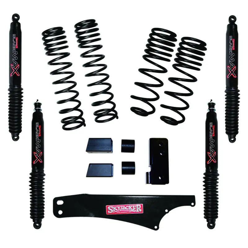 Skyjacker 2007-2018 Jeep Wrangler Jk 4 Door 4Wd Long Travel 2In-2.5In Lift Kit W/Black Max Shocks 1