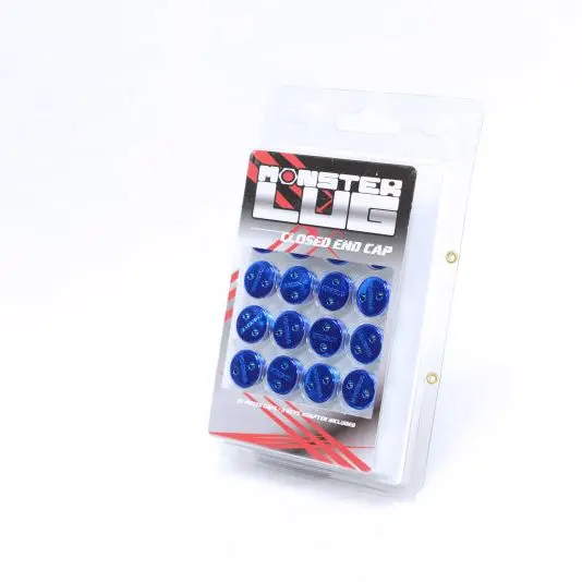 Wheel Mate Monster Lug Caps M14x1.50 Set Of 20 - Blue - Plastic 1