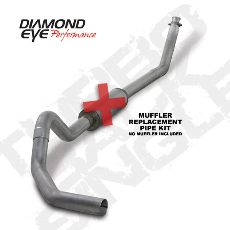 Diamond Eye Kit 4In Turbo Back Mflr Rplcment Pipe Sgl Al: 98.5 - 02 Dodge Cummins 5.9L 1