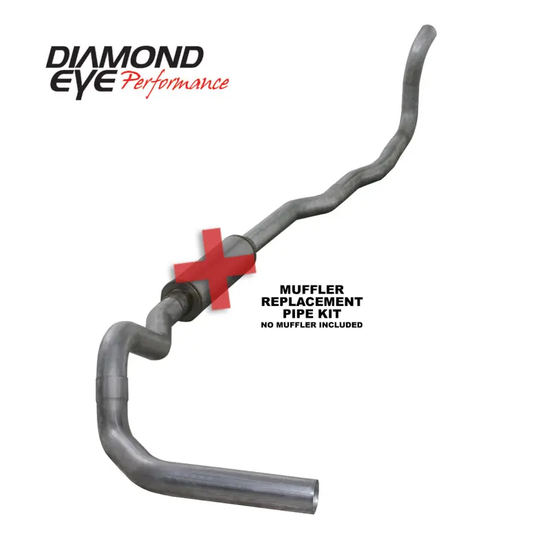 Diamond Eye Kit 4In Turbo Back Mflr Rplcment Pipe Sgl Al: 89-93 Dodge Cummins 5.9L 1