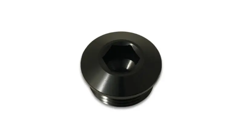 Vibrant Aluminum -6An Orb Slimline Port Plug W/O-Ring - Anodized Black 1