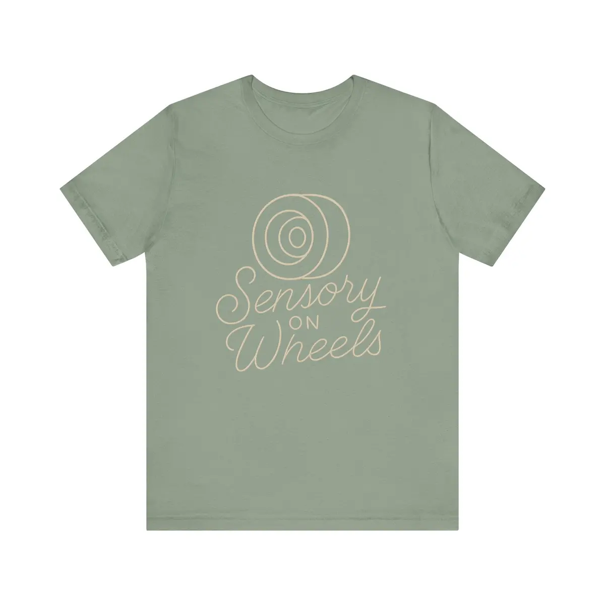 Unisex Tee Sensory On Wheels Logo Script Design 10