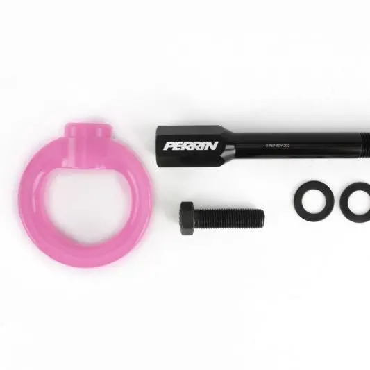 Perrin 02-07 Subaru Wrx/Sti Tow Hook Kit (Front) - Hyper Pink 1