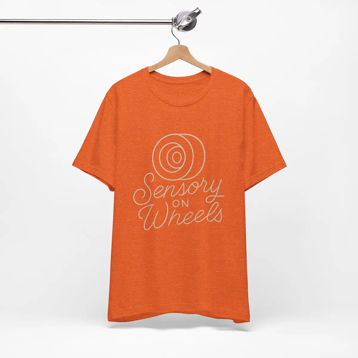 Unisex Tee Sensory On Wheels Logo Script Design 6