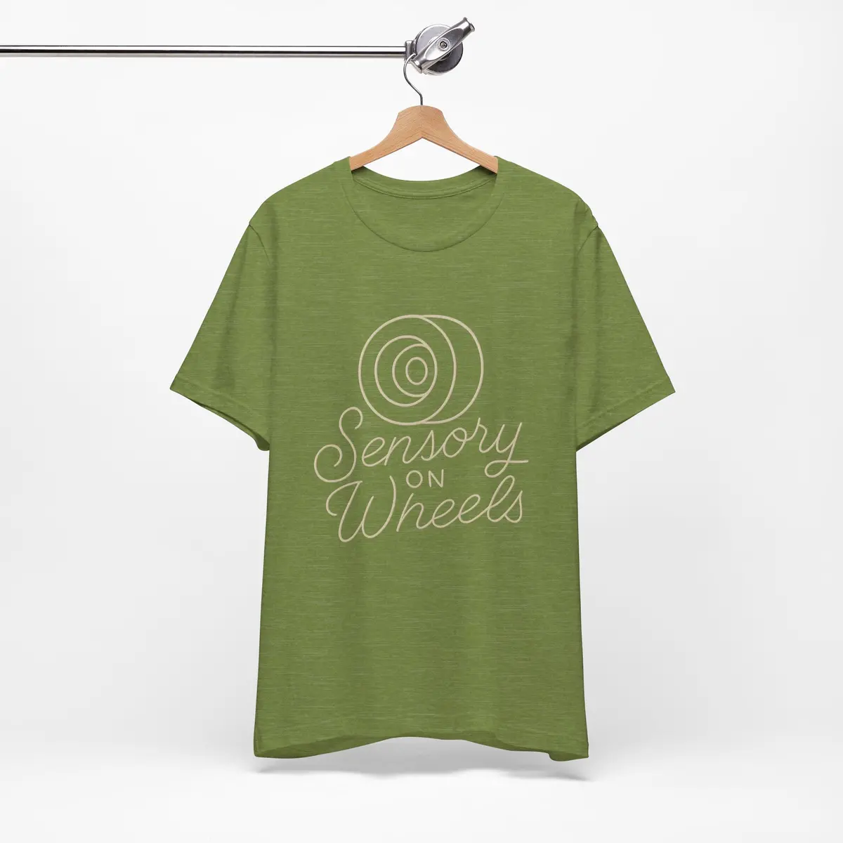 Unisex Tee Sensory On Wheels Logo Script Design 6