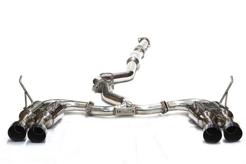 Invidia 11-14 Subaru Wrx / Sti Sedan Gemini/R400 Single Layer Quad Titanium Tip Cat-Back Exhaust 1