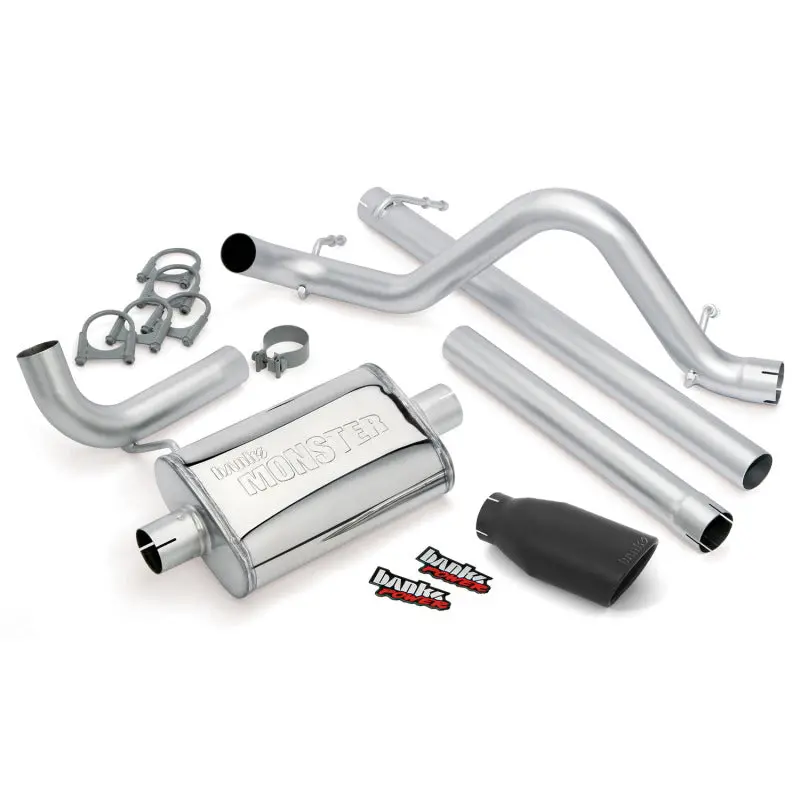 Banks Power 07-11 Jeep 3.8L Wrangler Unlimited - 4Dr Monster Exh Sys - Ss Single Exh W/ Black Tip 1