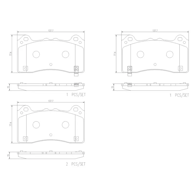 Brembo Oe 16-18 Ford Focus Prime Ceramic Brake Pad - Front 1