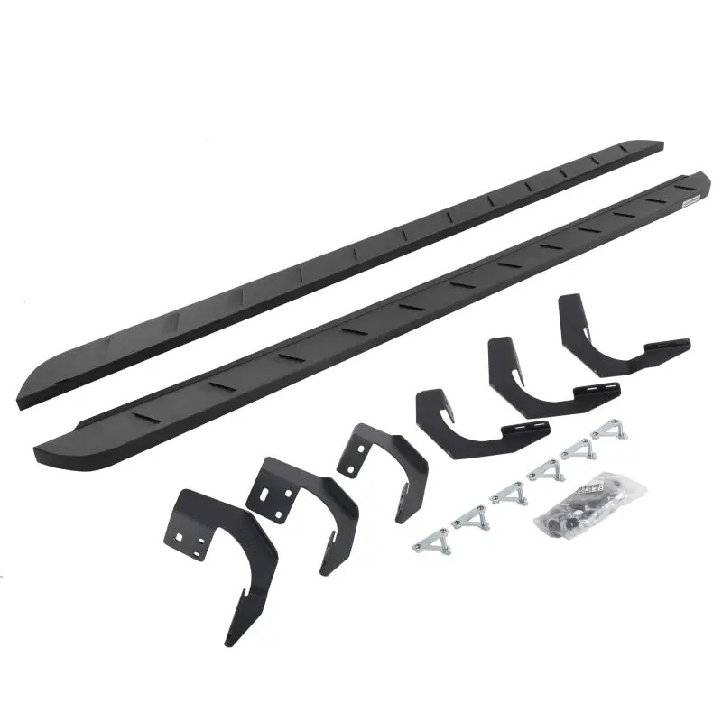 Go Rhino 19-22 Ram 1500 Cc 4Dr (Not Classic) Rb10 Slim Running Boards Kit (W/Brackets) - Tex. Blk 1