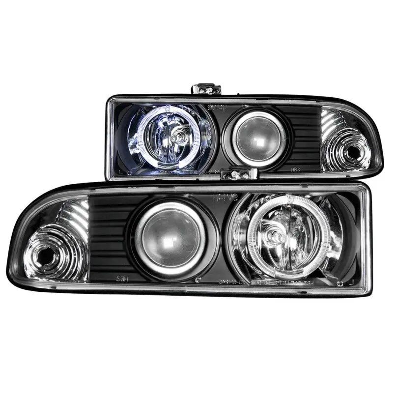 Anzo 1998-2005 Chevrolet S-10 Projector Headlights W/ Halo Black 1