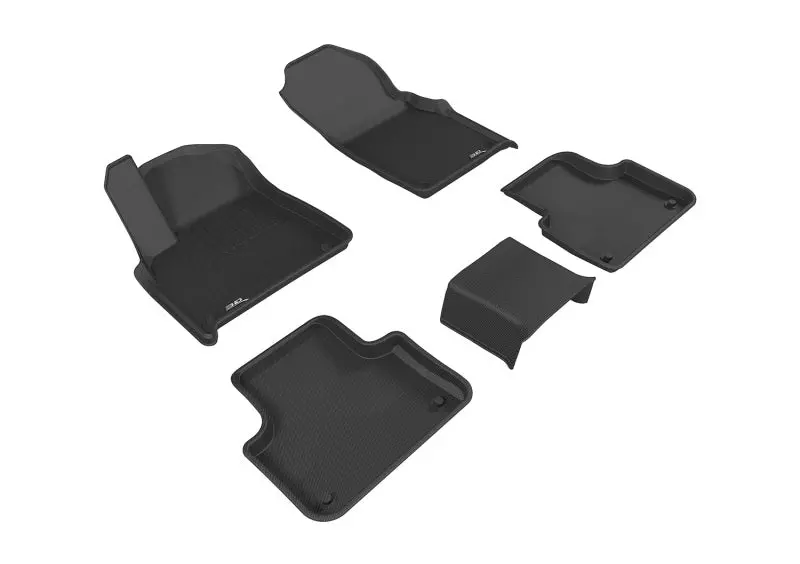 3D Maxpider 2017-2020 Audi Q7/Q8 Kagu 1St 2Nd Row Floormats - Black 1