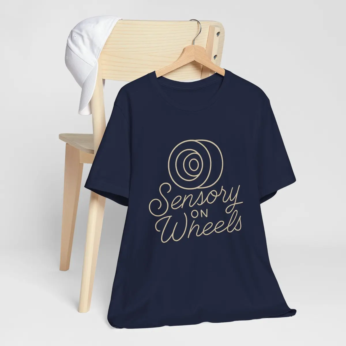 Unisex Tee Sensory On Wheels Logo Script Design 8