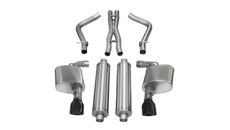 Corsa 2012-2014 Dodge Charger Srt-8 6.4L V8 Black Xtreme Cat-Back Exhaust 1