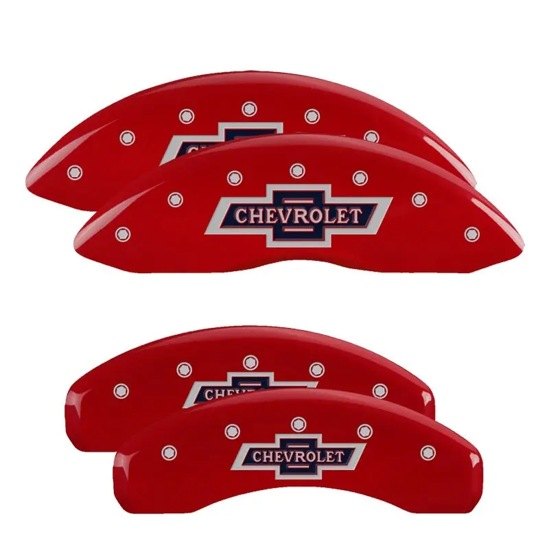 Mgp 4 Caliper Covers Engraved F & R 100 Anniversary Red Finish Silver Char 2019 Chevy Silverado 1500 1