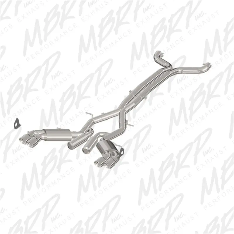 Mbrp 2016+ Chevy Camaro Ss 6.2L 3In Dual Cat-Back Quad Tip Exhaust Street Version W/ Ss T409 Tips 2