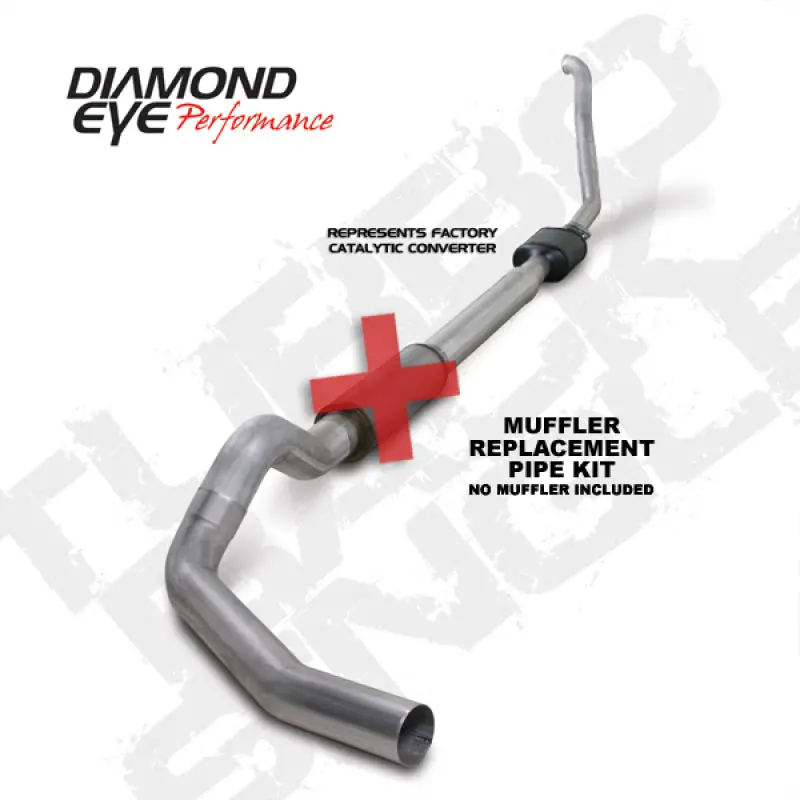 Diamond Eye Kit 5In Tb Mflr Rplcment Pipe Sgl Alum 94-97 5 7 3L F250/F350 Pwrstroke Nfs W Carb Stds 1