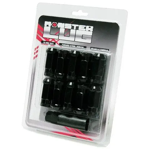 Wheel Mate Monster Open End Lug Nut Set Of 20 - Black 14X1.50 1