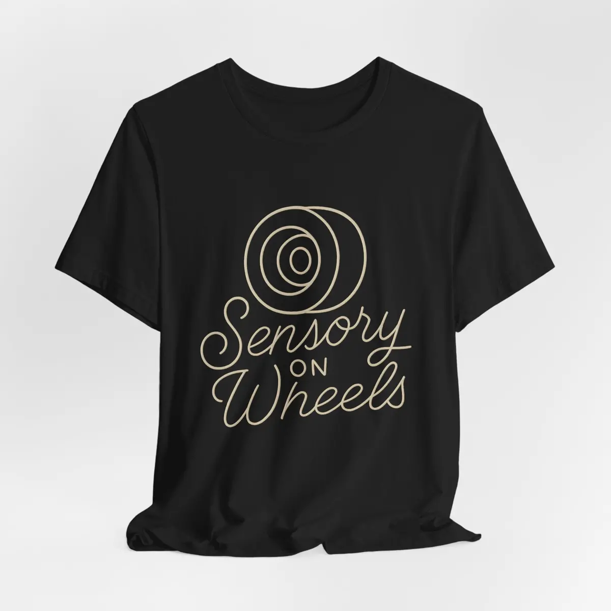 Unisex Tee Sensory On Wheels Logo Script Design 4