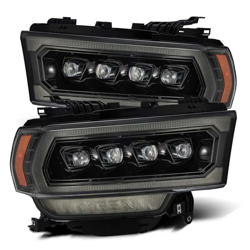Alpharex 19-21 Ram 2500 Nova Led Proj Headlights Plank Style Alpha Blk W/Activ Light/Seq Signal/Drl 1