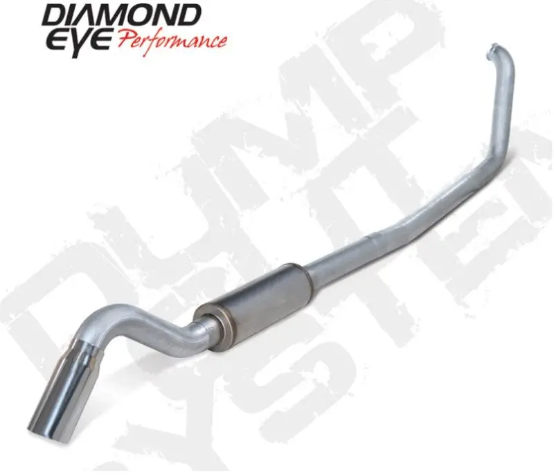 Diamond Eye Kit 4In Turbo Back Sgl Al: Turn Down 00-03 Ford 7.3L F250/F350 1