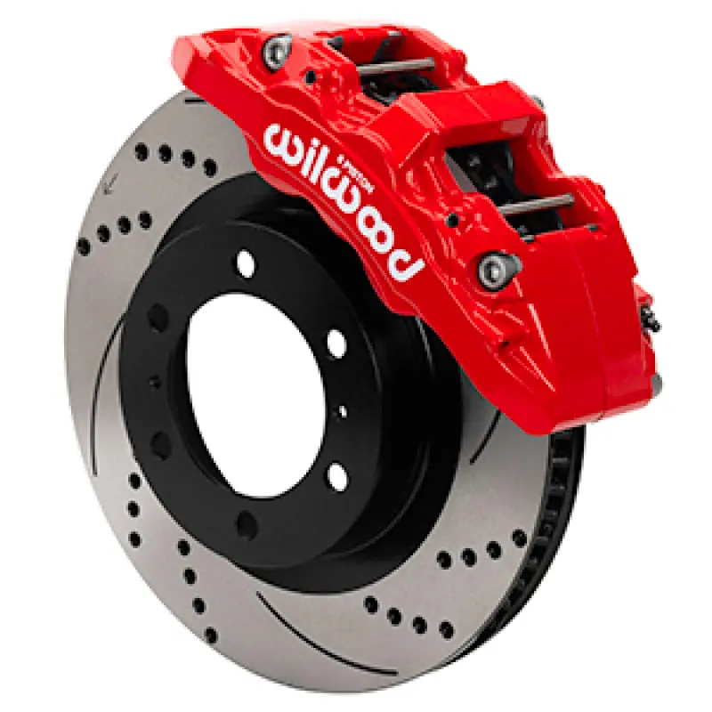 Wilwood 15-21 Toyota Tacoma Aero6-Dm Srp Front Brake Kit 13.31 Rotor - Red W/Lines 1
