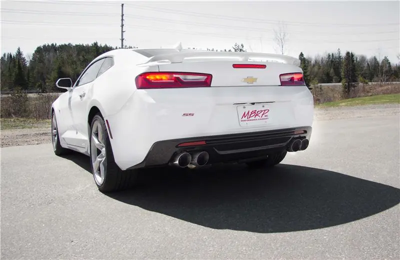 Mbrp 2016 Chevy Camaro V8 6.2L 6Spd 3In T409 Race Dual Cat Back W/ 4.5In Quad Dual Wall Tips 1