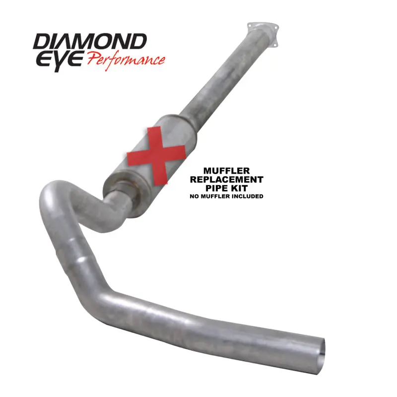 Diamond Eye Kit 4In Catback Mflr Rplcment Pipe Single Al: 01-05 Chevy/Gmc 6.6L 2500/3500 2