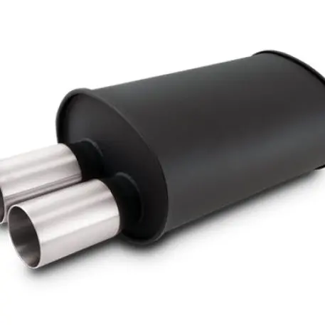 Vibrant Streetpower Flat Blk Muffler 9.5X6.75X15in Body Inlet Id 3In Tip Od 3In W/Dual Straight Tips 1