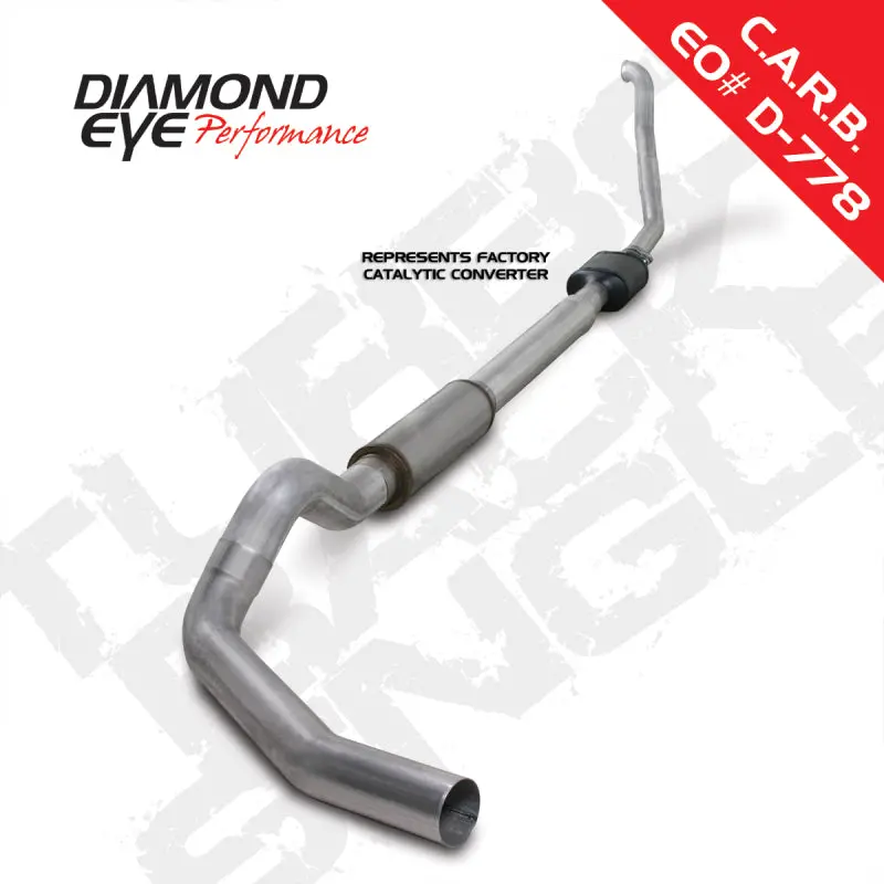 Diamond Eye Kit 5In Turbo Back Sgl Al: 94-97 Ford 7.3L F250/F350 Pwrstroke Nfs W/ Carb Equiv Stds 1