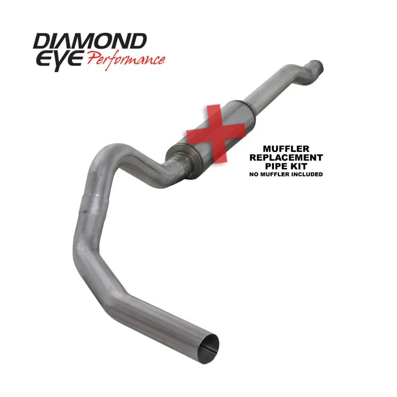 Diamond Eye Kit 4In Catback Mflr Rplcment Pipe Sgl Al: 03-07 Ford 6.0L F250/F350 (Extended Cab Only) 1