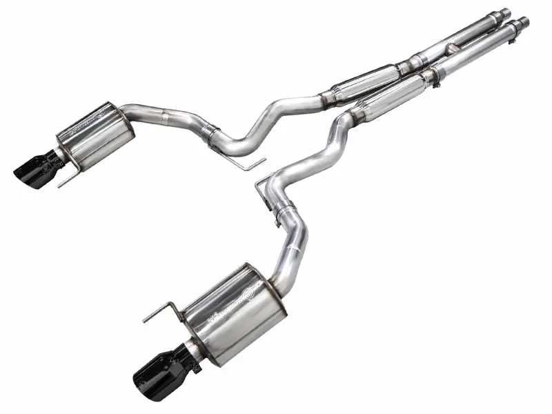 Awe 2024 Ford Mustang Gt Fastback S650 Rwd Touring Catback Exhaust W/ Dual Diamond Black Tips 1