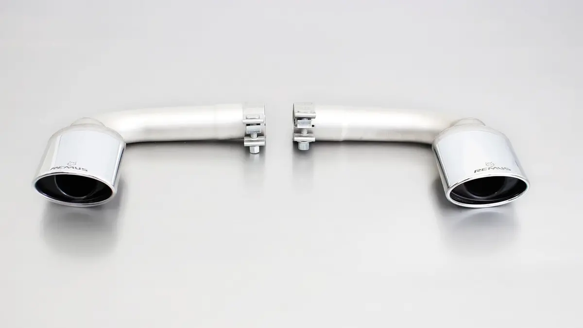 Remus Axle-Back-System Rolled/Angled, Chromed Tail Pipes For Mazda 3 Sport 1