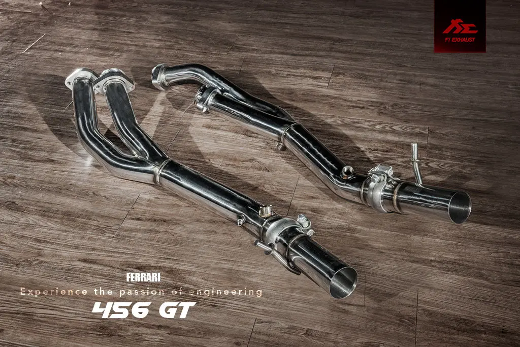 Fi Exhaust Ferrari 456 Gt / M Mid X Pipe + Valvetronic Mufflers + Quad Tips 2