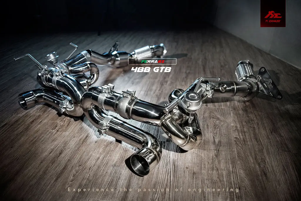 Fi Exhaust Ferrari 488 Gtb Valvetronic Mufflers + Dual Tips 1