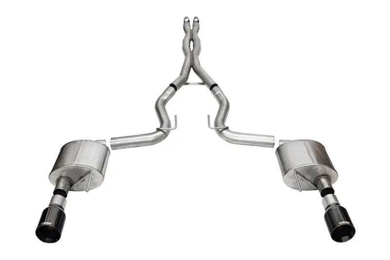 Corsa 24+ Ford Mustanggt Xtreme Cat-Back Ex.Sys 3.0In Dual Rear Exit W/4.5In Blk Pvd Straightcut Tip 1