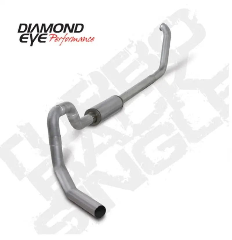 Diamond Eye Kit 4In Turbo Back Single Al: 00-03 Ford 7.3L F550 Rollover 1
